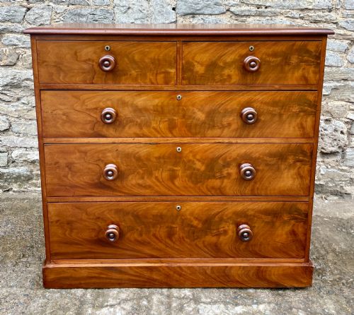 fig 1. Victorian Flame Mahogany Chest of Drawers