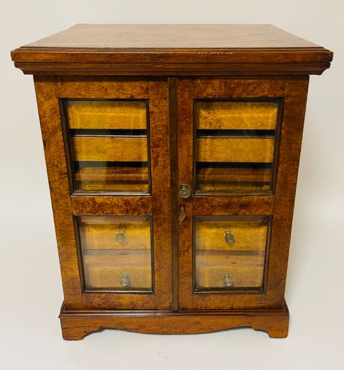 Antique Burr Walnut Table Cabinet