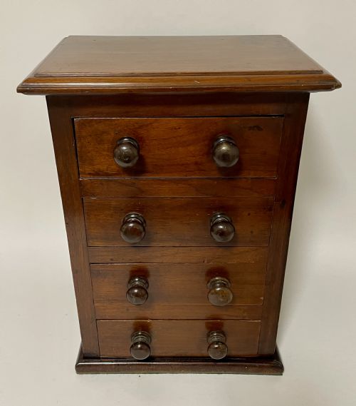 fig 1. Victorian Miniature Mahogany Chest of Drawers