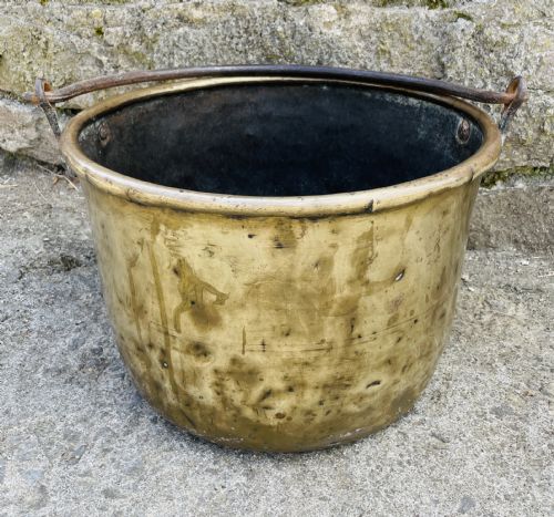 Large Antique Brass Cauldron