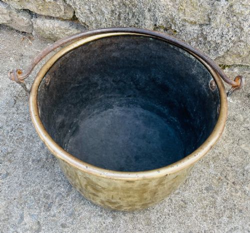 fig 1. Large Antique Brass Cauldron
