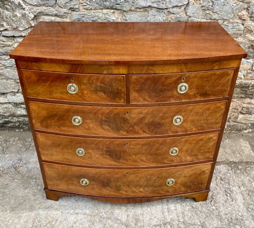 fig 1. Large Regency Mahogany Bow Front Chest of Drawers
