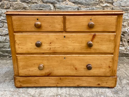 fig 1. Antique Stripped Pine Chest of Drawers