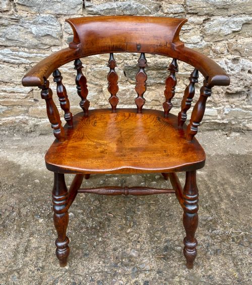 Unusual Victorian Elm Captains Chair