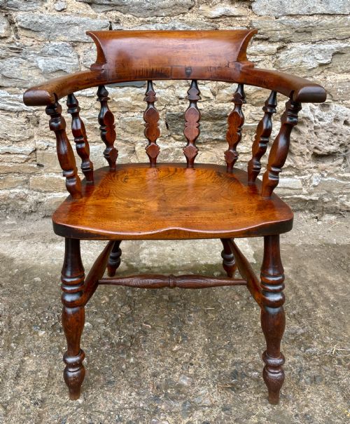 fig 1. Unusual Victorian Elm Captains Chair