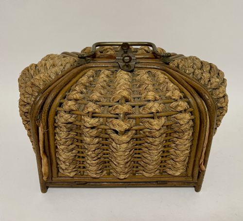 Victorian Woven Straw Sewing Casket