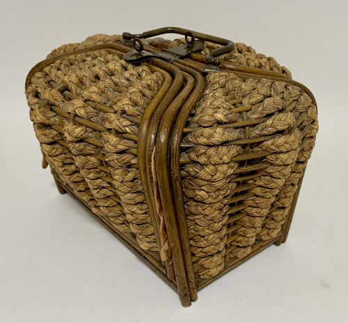 fig 1. Victorian Woven Straw Sewing Casket