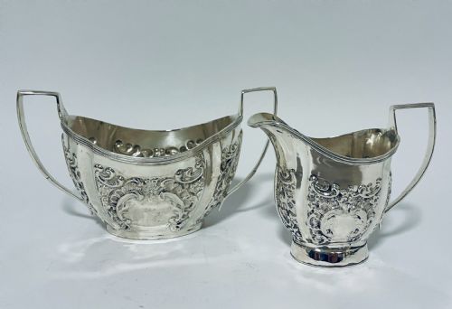 Victorian Silver Milk Jug and Sugar Bowl