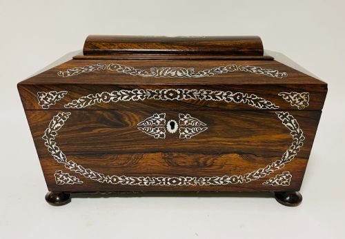 Regency Inlaid Rosewood Tea Caddy
