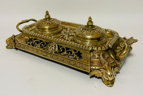 fig 1. Victorian Brass Inkwells