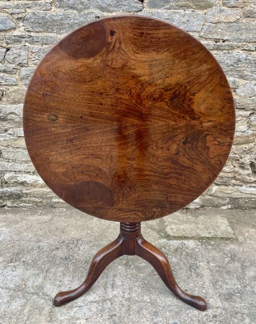 Georgian Elm and Oak Tilt Top Occasional Table
