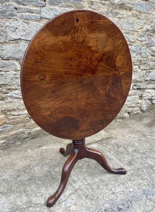 fig 1. Georgian Elm and Oak Tilt Top Occasional Table
