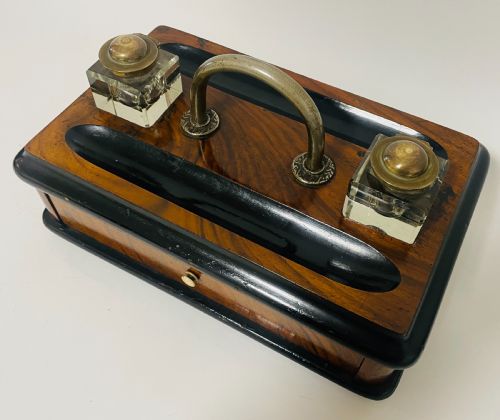 fig 1. Antique Desk Stand with Two Inkwells