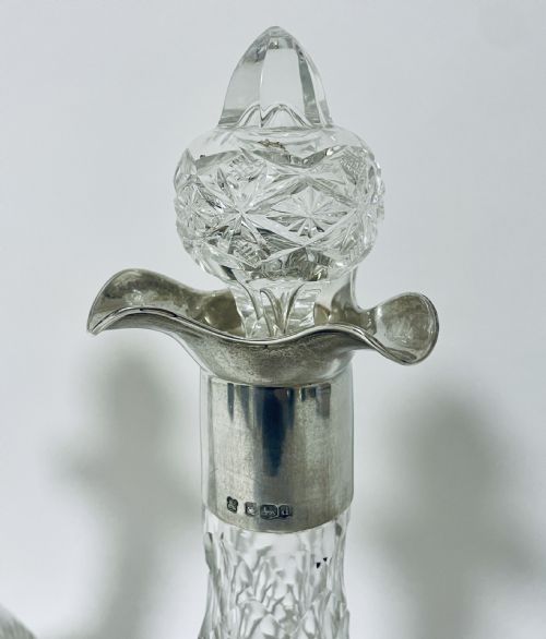 fig 1. Pair of Silver Mounted Cut Glass Decanters