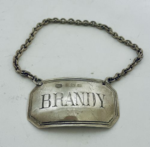 Antique Silver Brandy Label