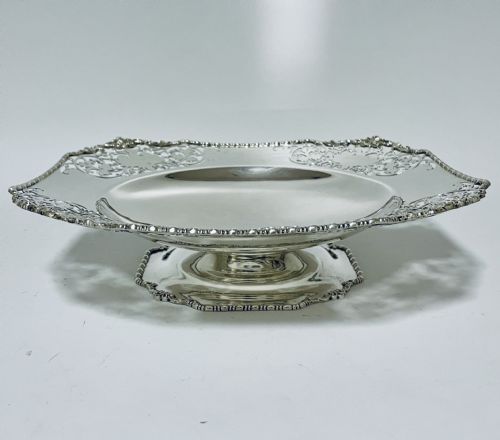 fig 1. Large Antique Silver Pedestal Bowl