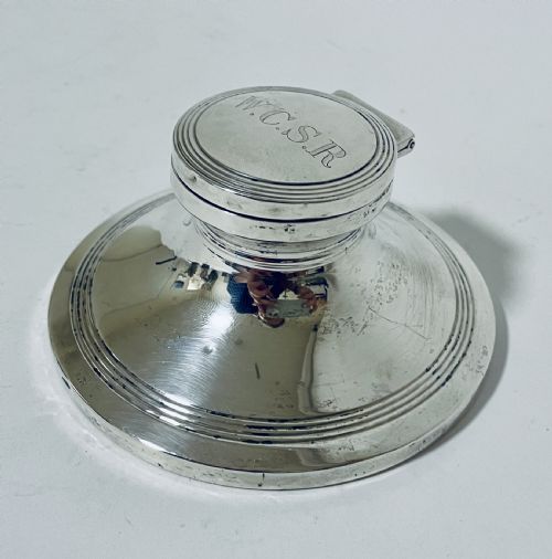 fig 1. Antique Silver Capstan Inkwell