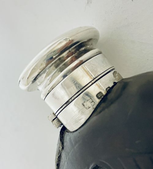 fig 1. Antique Silver Topped Hip Flask