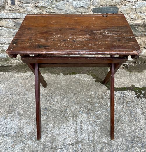 Antique Pine Folding School Desk