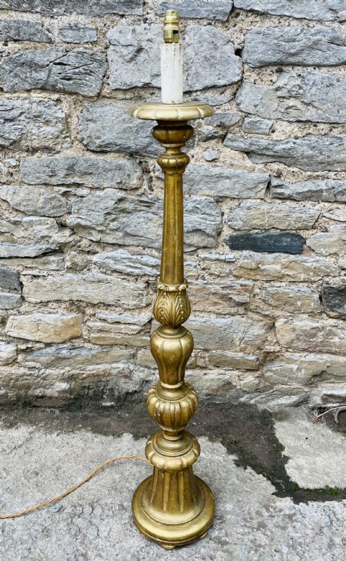 Small Antique Gilt Floor Lamp