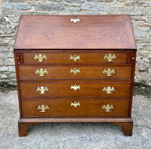 Large ?Georgian Oak Bureau with Secret Drawers