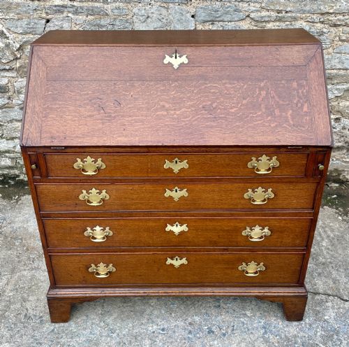 fig 1. Large ?Georgian Oak Bureau with Secret Drawers