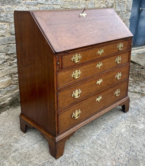 fig 2. Large ?Georgian Oak Bureau with Secret Drawers