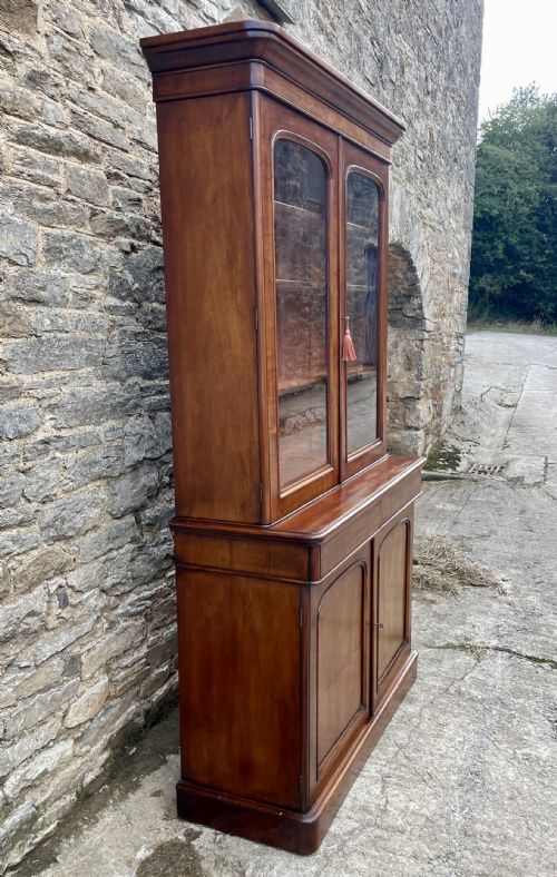 fig 1. Victorian Mahogany Glazed Bookcase Cabinet