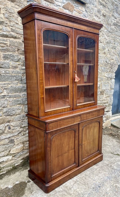 fig 2. Victorian Mahogany Glazed Bookcase Cabinet