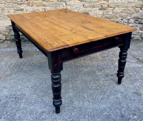 Large Victorian Pine Farmhouse Table