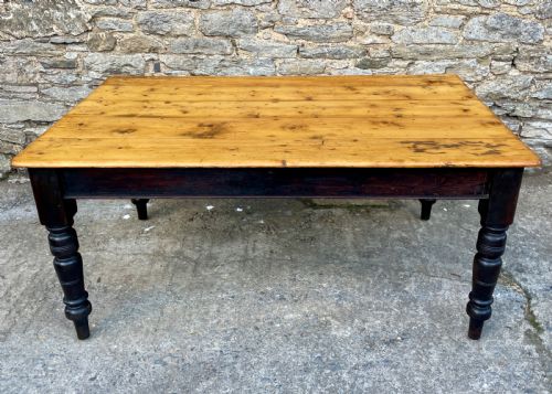 fig 1. Large Victorian Pine Farmhouse Table