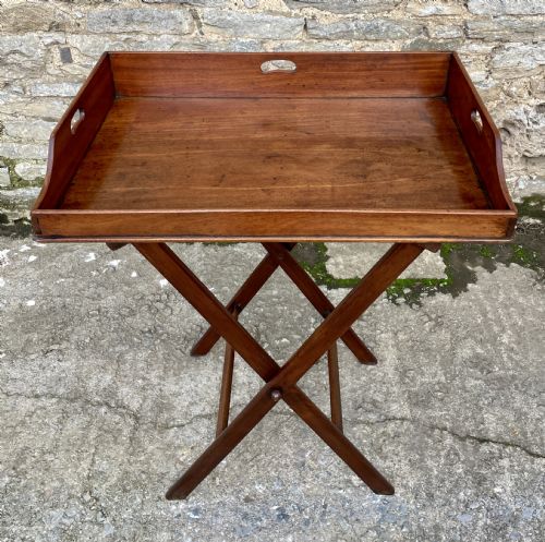 fig 2. Victorian Mahogany Folding Butler's Tray
