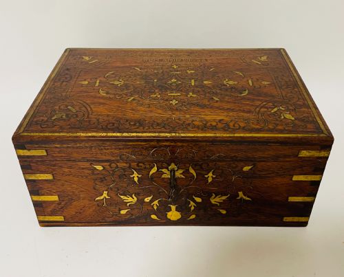 Antique Anglo-indian Inlaid Work Box