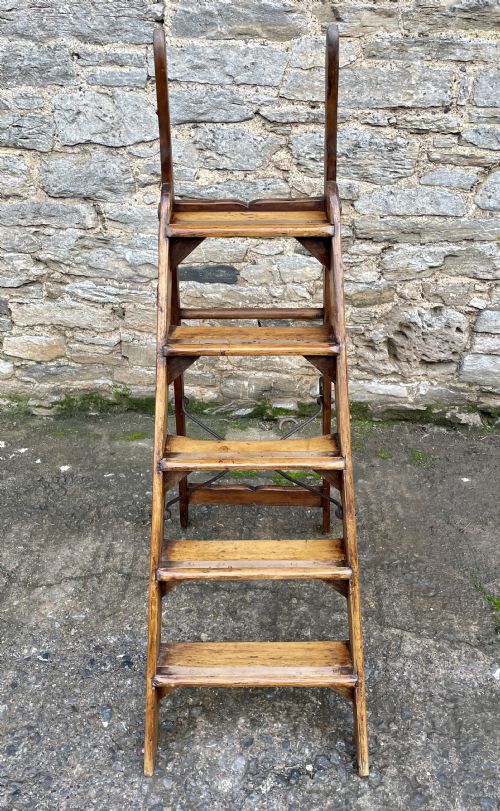 fig 1. Edwardian Pine Simplex Step Ladder
