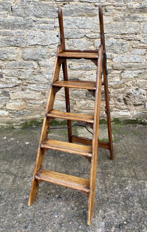 fig 2. Edwardian Pine Simplex Step Ladder