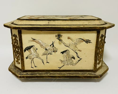 Antique French Embroidered Box
