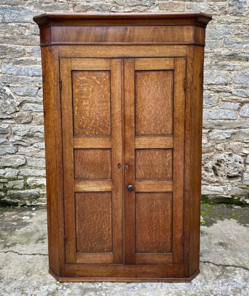 GEORGIAN OAK FLOOR STANDING CORNER CUPBOARD - ADDITIONAL PHOTO 1