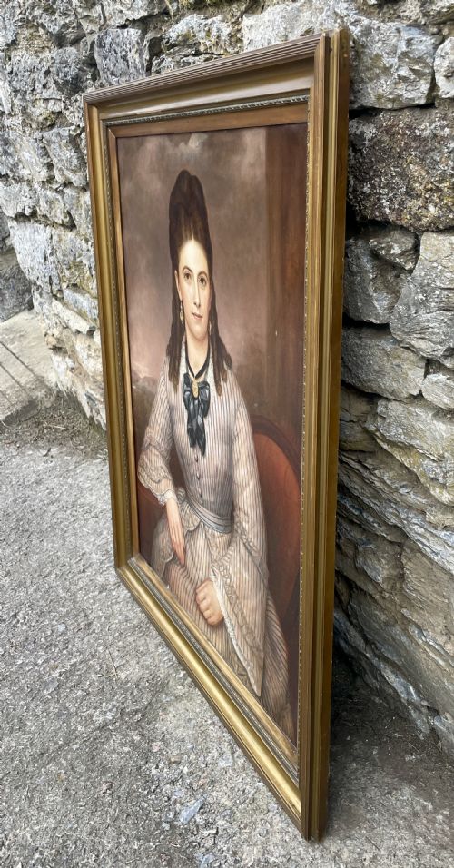 fig 2. Victorian Oil on Canvas Portrait of Emma Witham by W.Fletcher
