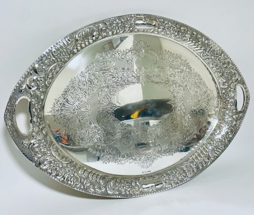 fig 2. Large Antique Sterling Silver Tea Tray