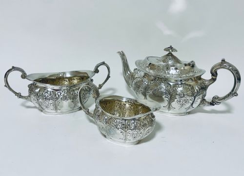 Antique 3 Piece Silver Tea Service