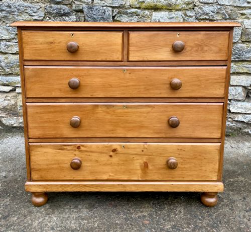 fig 1. Antique Stripped Pine Chest of Drawers
