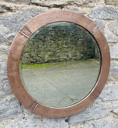 Arts and Crafts Copper Mirror