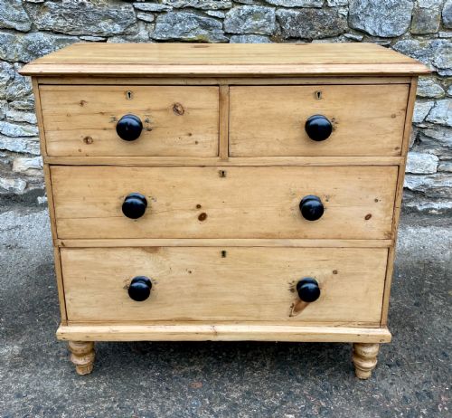Small Stripped Pine Chest of Drawers