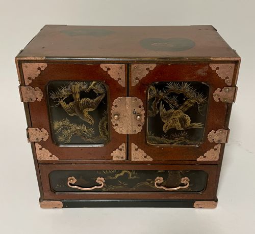 fig 1. Japanese Meiji Period Lacquered Table Cabinet