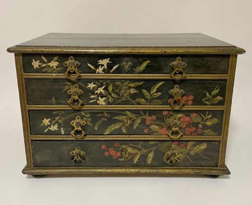 Victorian Aesthetic Movement Painted Collectors Chest