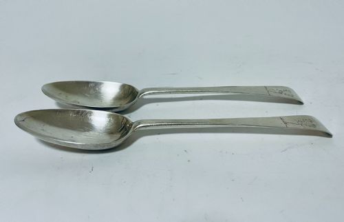 Pair of 18th Century Irish Silver Serving Spoons