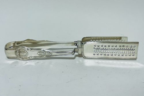 fig 1. William IV Sterling Silver Asparagus Tongs