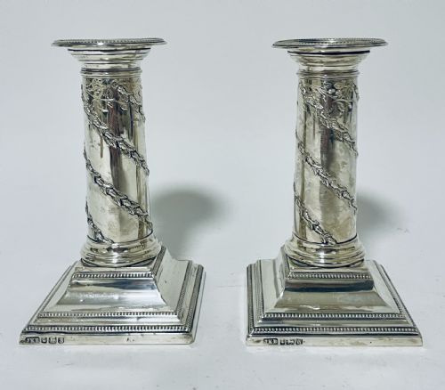 fig 1. Pair of Victorian Silver Candlesticks