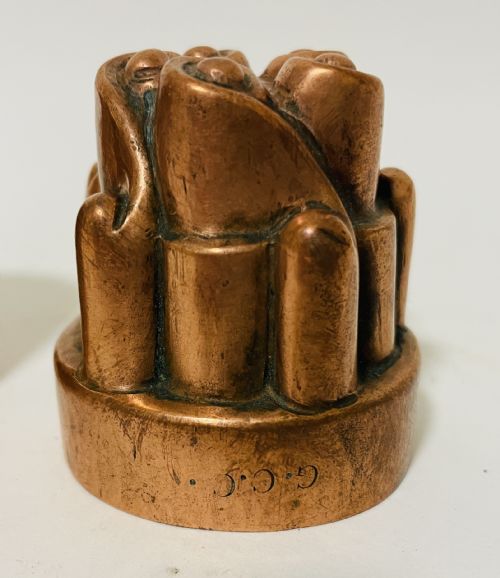 fig 1. Set of 3 Miniature Victorian Copper Jelly Moulds