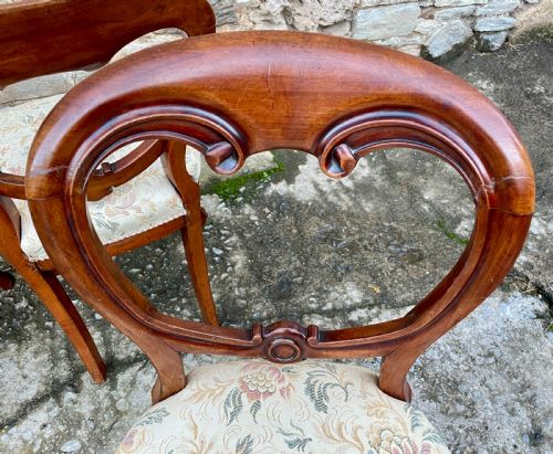 SET OF 4 VICTORIAN MAHOGANY BALLOON BACK CHAIRS - ADDITIONAL PHOTO 10